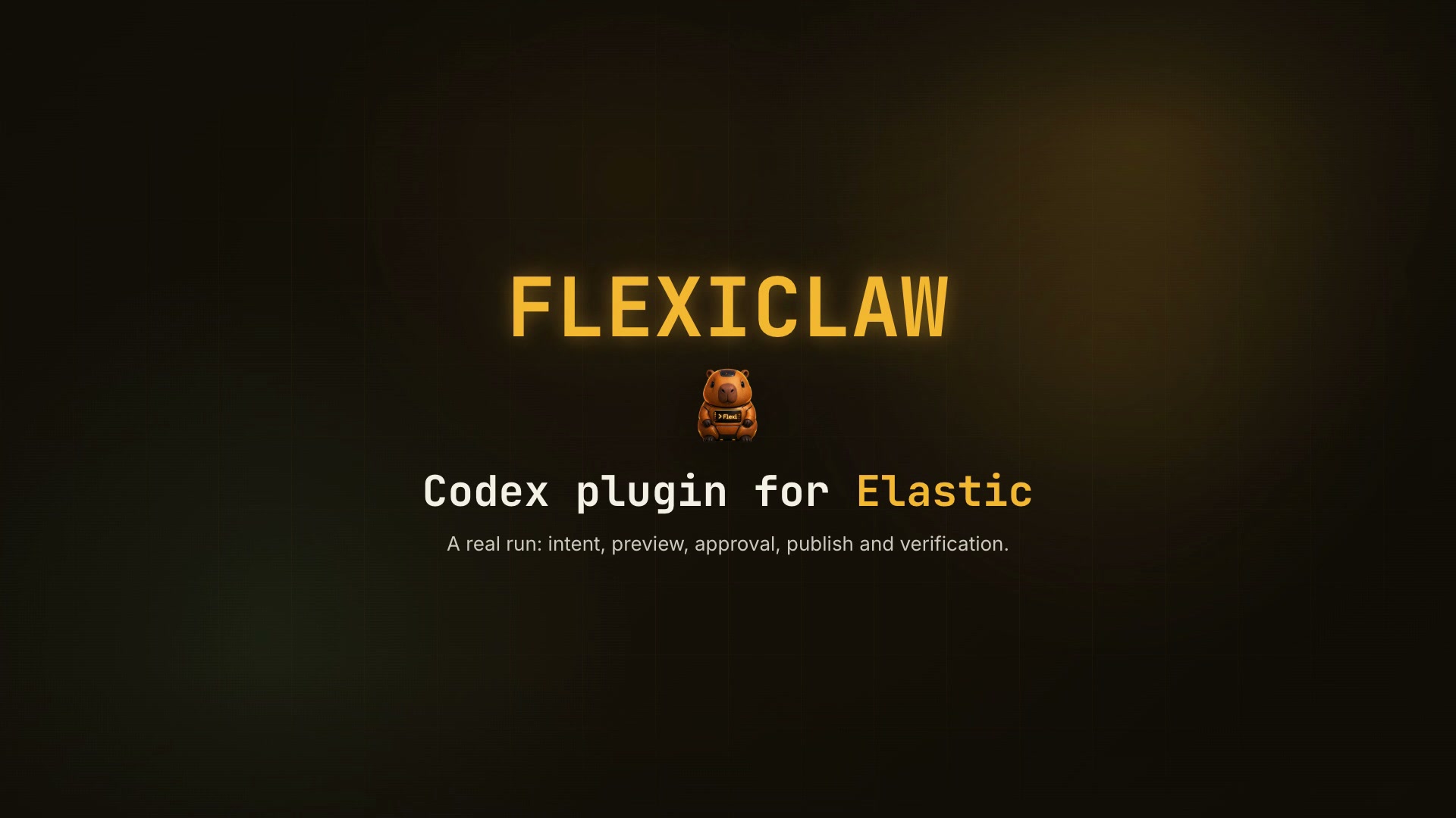 FlexiClaw for Elastic Codex plugin demo poster